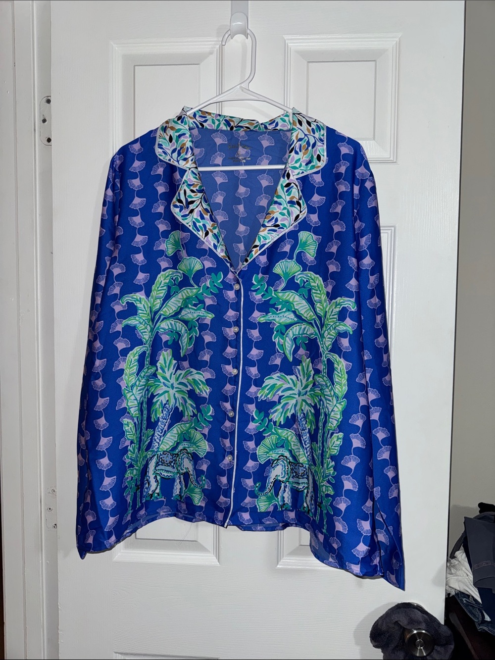 Lilly Pulitzer Royal Blue Palm-Print pajama set